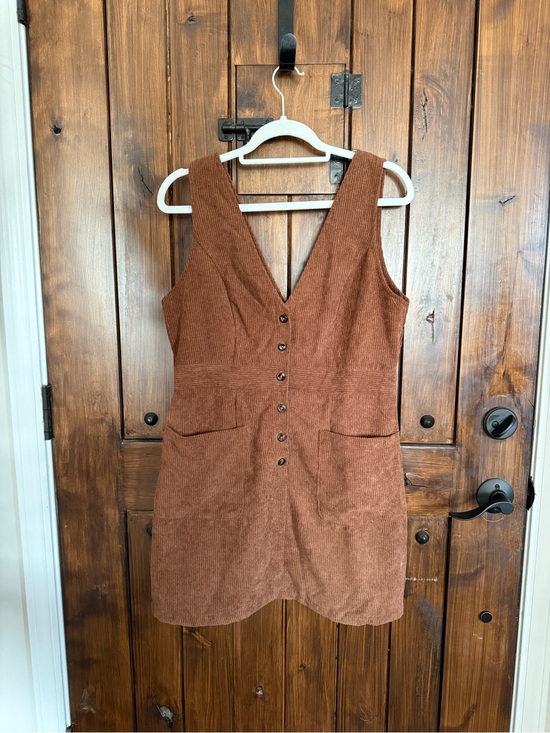 Amazon Dresses & Skirts - Rust Brown Corduroy Button-Front Women's Dress